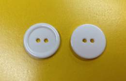 2 Hole Flat Button, Chalk White